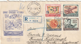 Joegoslavië 1955, Registered Letter From Ljubljana To Aylesbury, England (see Last Stamp) - FDC