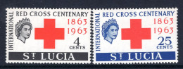 St Lucia 1963 Red Cross Centenary Set MNH (SG 195-196) - Ste Lucie (...-1978)