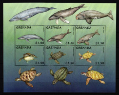 Grenada 3306-3311 Postfrisch Tiere Wale Und Schildkröten #HD817 - Grenada (1974-...)