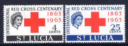 St Lucia 1963 Red Cross Centenary Set MNH (SG 195-196) - Ste Lucie (...-1978)