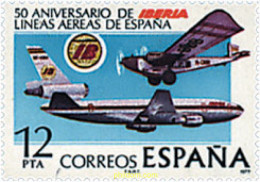 85003 MNH ESPAÑA 1977 50 ANIVERSARIO DE IBERIA, LINEAS AERES ESPAÑOLAS - ...-1850 Préphilatélie
