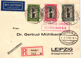 Danzig 217-219 Als Ersttagsbrief 7.7.29, Nur Briefvorderseite #HW074 - Storia Postale