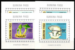 Burkina Faso 1380-1383 Postfrisch Einzelblöcke / Pilze #HQ636 - Burkina Faso (1984-...)
