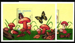Malediven Block 341 Und 342 Postfrisch Pilze #HQ723 - Malediven (1965-...)