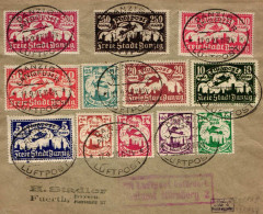 Danzig 112-118, 133-137 Auf Brief Geprüft Infla Berlin, Stempel Echt #HW161 - Storia Postale