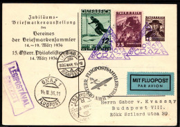 Österreich 623 Auf AK Mit Sonderstempel Philatelistentag Graz 1936 #IE453 - Autres & Non Classés