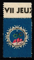 Italien Postfrisch Vignette Oberrand Olympische Winterspiele 1956 #IE511 - Other & Unclassified
