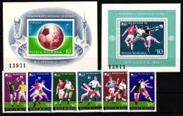 Rumänien 2303-2308 Und Block 114 Und 115 Postfrisch Fußball WM 1974 #HQ833 - Altri & Non Classificati