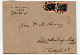 Danzig 18 Auf Brief Als Mehrfachfrankatur Von Danzig Nach Charlottenburg #IC601 - Lettres & Documents