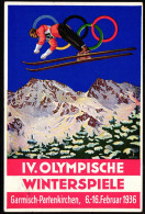 Olympische Winterspiele 1936 AK Gelaufen Werbestempel #IE451 - Other & Unclassified