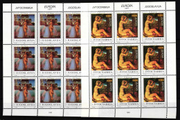 Jugoslawien 2603 Und 2604 Postfrisch Kleinbogensatz / Kunst #HQ787 - Autres & Non Classés