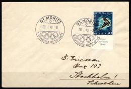 Schweiz 495 Auf Brief Als Einzelfrankatur UR Olympische Winterspiele 1948 #IE474 - Altri & Non Classificati