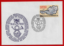 Brief Mit Stempel Postamt Neuhofen - 60 Jahre Trachtenverein  Vom 19.6.1992 - Lettres & Documents