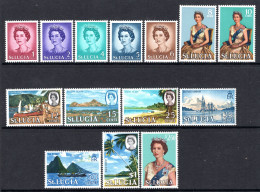St Lucia 1964-69 QEII Pictorials Complete Set MNH (SG 197-210) - St.Lucia (...-1978)