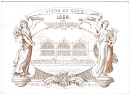 Belgique "Carte Porcelaine" Porseleinkaart, Casino, 1868, Gand, Gent, Dim:162x117mm - Cartoline Porcellana