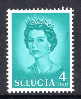 St Lucia 1964-69 QEII Pictorials - 4c Deep Turquoise LHM (SG 199a) - St.Lucia (...-1978)