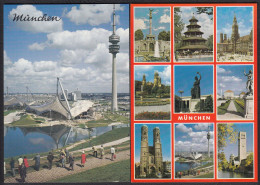 Lot Deux Cartes Munich Muenchen Tour Télévision Parc Olympique Et Carte Multivues - Muenchen