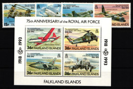 Falkland Inseln Block 11 Und 580-583 Postfrisch Luftfahrt Flugzeuge #IQ638 - Falklandeilanden