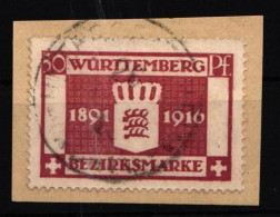 Württemberg 129 Gestempelt Dienstmarke Auf Briefstück #IQ562 - Used
