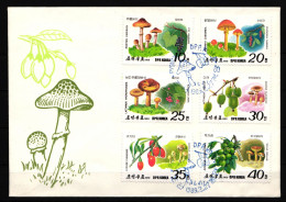 Korea 2999-3004 Gestempelt Brief Pflanzen Pilze Und Beeren #IQ756 - Korea, North