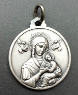 Pendentif Médaille Religieuse Années 60 "Pape Paul VI / Notre-Dame Du Perpétuel Secours" Religious Medal - Religion &  Esoterik