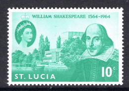 St Lucia 1964 400th Birth Anniversary Of William Shakespeare MNH (SG 211) - Horizontal Bend - St.Lucia (...-1978)