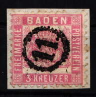 Baden 18 Gestempelt Uhrrad 11 #JO275 - Used