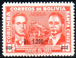 Bolivia 1960 ** CEFIBOL 723 Overprint New Value On Not Issued Stamp  Corumbá - Santa Cruz Railway. - Bolivia