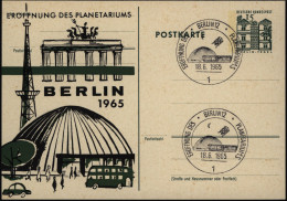 Berlin Ganzsache Bauwerke Mit Privatem Zudruck Eröffnung Des Planetariums Mit - Private Postcards - Used