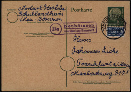 Bund Ganzsache Heuss Landpoststempel Neubörnsen ü. Hamburg - Bergedorf 13.8.1954 - Brieven En Documenten