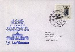 Bund Brief Flugpost Lufthansa StreckennetzMotiv Berlin Brandenburger SST - Covers & Documents