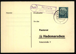 Bund Postkarte Mit Landpoststempel Nutteln über Wilster N. Hardemarschen - Lettres & Documents