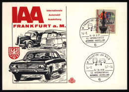 Auto Sonderkarte Frankfurt Automobil - Ausstellung IAA Mit Entspr. SST 1967 - Storia Postale