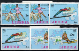 Afrika Liberia 980-985 A+B Block 79 A+B Olympia Sport Innsbruck Satz- U. Block - Liberia