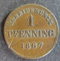 Münze Bayern 1867 - 2 Pfenning Scheidemünze Gekrönter Schild Kupfer Ss - Altri & Non Classificati