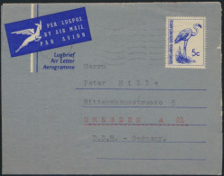 Südwestafrika Namibia Ganzsache Vögel Luftbrief Aerogramme Luderitz Dresden - Namibie (1990- ...)