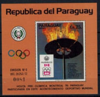 Paraguay Olympia Sport Block 221 Sommerspiele Montreal Olympische Flamme - Paraguay