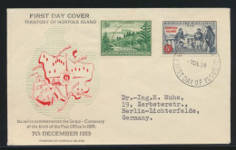 Norfolk Inseln Brief FDC 1959 Norfolk Islands Cover To Germany Berlin Lichter - - Norfolk Eiland