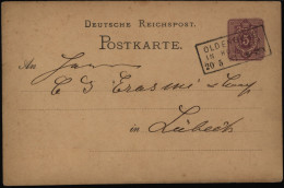 Deutsches Reich Ganzsache 5 Pfg. Mit Stempel R 3 Oldenburg Holstein N. Lübeck - Lettres & Documents