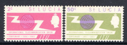 St Lucia 1965 ITU Centenary Set MNH (SG 212-213) - St.Lucia (...-1978)
