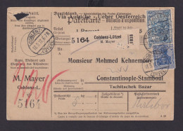 Deutsches Reich Brief Paketkarte Destination Coblenz Lützel Mit Eindruck Via - Storia Postale