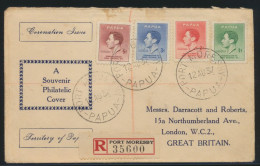 Papua R Brief Port Moresby Registired Cover With King Georg - Papouasie-Nouvelle-Guinée