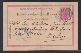 Österreich Ganzsache Kaiserreich Karlsbad Böhmen Tschechien Berlin 1901 - Brieven En Documenten