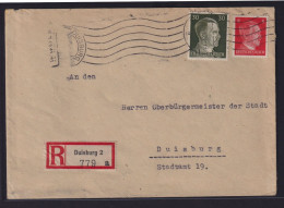 Deutsches Reich R Brief 38 Pfg Hitler Ab Duisburg Als Orts-Einschreiben 6.2.1943 - Cartas & Documentos