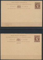 St. Christoph Ganzsache 1 1/2p Victoria Frage Antwort Postal Stationery Question - St.Kitts And Nevis ( 1983-...)