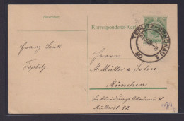 Österreich Ganzsache Kaiserreich Teplitz Schönau Tschechien München 1908 - Lettres & Documents