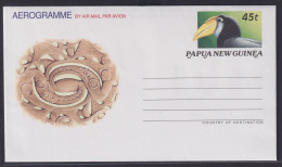 Papua Neuguinea New Guinea Ganzsache Aerogramm Vögel Birds Tiere Nashornvogel - Papoea-Nieuw-Guinea