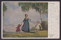 Ansichtskarte Künstlerkarte Sign. C.Max Frau Kinder Frühlingsreigen Tanz Ab - Gruppi Di Bambini & Famiglie