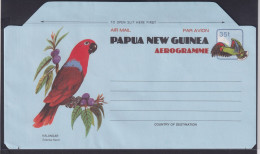 Papua Neuguinea New Guinea Ganzsache Aerogramm Vögel Birds Tiere Papagei Postal - Papúa Nueva Guinea