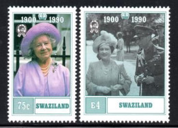 Swaziland - 1990 90th Birthday Of Queen Mother Set (**) # SG 570-571 - Swaziland (1968-...)